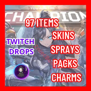 𓆩🖤𓆪[ 97 Items ] SKINS | SPRAYS | PACKS | CHARMS | SCREENS [ Apex Legends Twitch Drops ]𓆩🖤𓆪