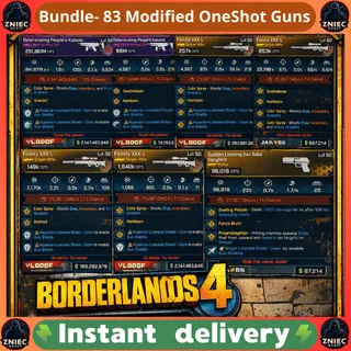 Bundle - 83 Crazy Modded - Modified OneShot Guns (1 Mil to 999 bil DPS) | Borderlands 4 [PC/PS/XBOX]