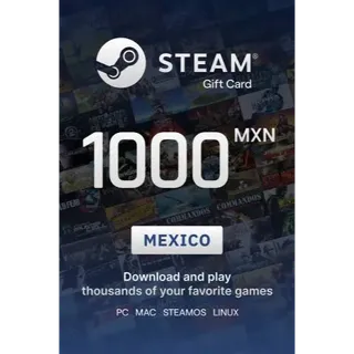 1000 MXN Steam Wallet