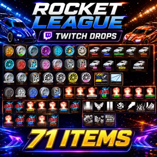 71 Items | Wheels + Expolsions + Decals + Bodies | Rocket League Twitch Drops