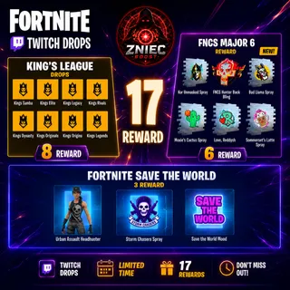 Fortnite Save the World + FNCS Major + Kings League | Fortnite Twitch Drops