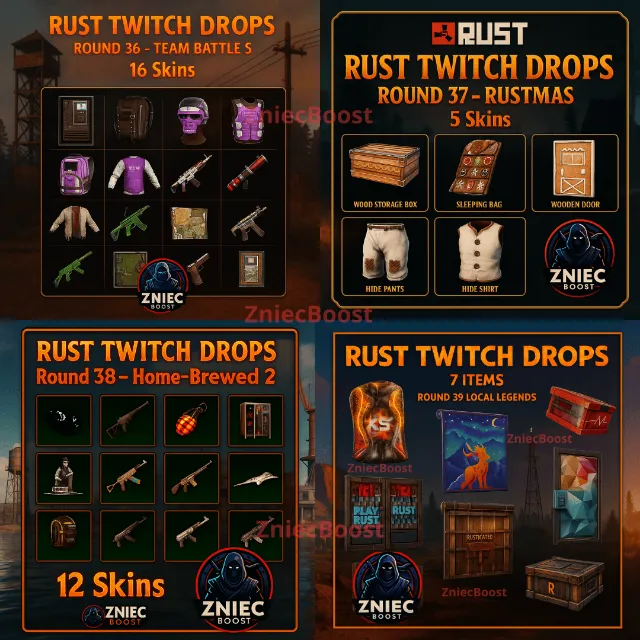 36+37+38+39 ROUND | 40 Skins | RUST Twitch Drops - Rust ゲームアカウント - Gameflip