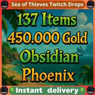 137 Items | 450.000 Gold | Obsidian | Sailor | Sea Dog | Sea of Thieves Twitch Drops