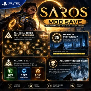 Saros Mod Save | All skil + level 25 + All stats set to 107 + All story bosses are killed in the game | PS5