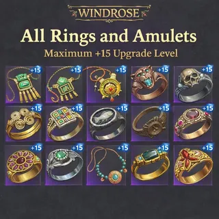 All Rings And Amulets Epic Quality +15 Upgrade Level | Windrose