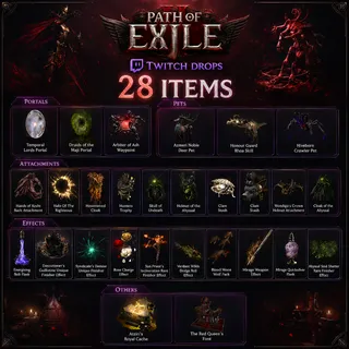 28 Items | Portals | Pets | Attachments | Effects | Path of Exile 2 Twitch Drops