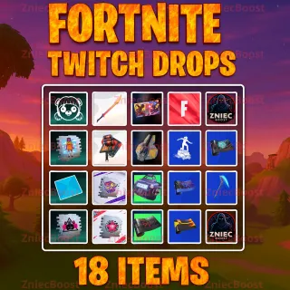 (18 Items) Pickaxe | Back Bling | Spray | Wrap | Emote [ Fortnite Twitch Drops ]