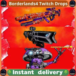 3 Items | Twitch ECHO-4 Drone Skin | Midnight Defiance Gun | Forsaken Chaos Gun | Borderlands 4 Twitch Drops