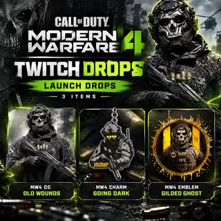 3 Item | MW4 CC - Old Wounds + MW4 Charm - Going Dark + MW4 Emblem - Gilded Ghost | Call of Duty: Modern Warfare 4 Twitch Drops
