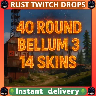 Round 40 | Bellum 3 | 14 Skins | Rust Twitch Drops [ Automatic delivery ]