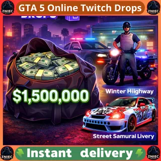 Money 1.500.000 + Street Samurai Livery + Winter Highway Patrol | Twitch Drops GTA ONLINE