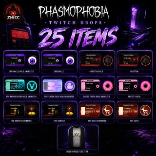 25 Items | ID card + Badge | Phasmophobia Twitch Drops