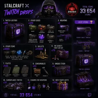  726 CASES + DEAGLE + SCAR-L + CAMOS + BULLETS | Stalcraft Twitch Drops