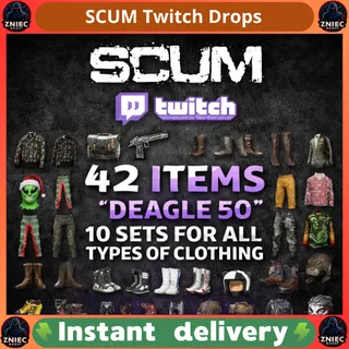 42 Items | DEagle 50 | 10 SETS FOR ALL TYPES OF CLOTHING | SCUM Twitch Drops
