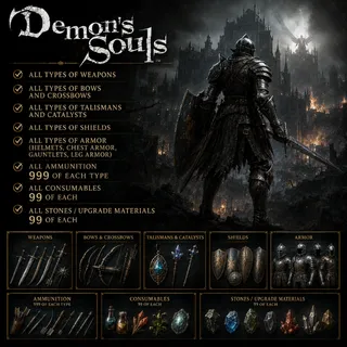 Demon's Souls Remake | PS5 | COMPLETE 100% ALL ITEMS BUNDLE