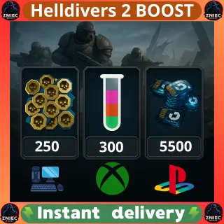5500 Super Credits | 250 Medals | 300 Samples | PC/PS/XBOX | Helldivers 2