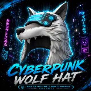 Cyberpunk Wolf Hat