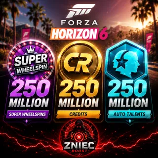 Forza Horizon 6 | 250.000.000 CREDITS | 250.000.000  SUPER WHEELSPIN | 250.000.000 CAR MASTERY | PC - XBOX
