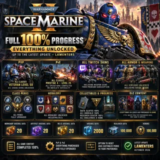 PvP | PvE | DLC | Siege | Full Upgrade100% Warhammer 40000: Space Marine 2