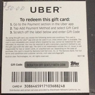 50 Uber Gift Card Other Gift Cards Gameflip