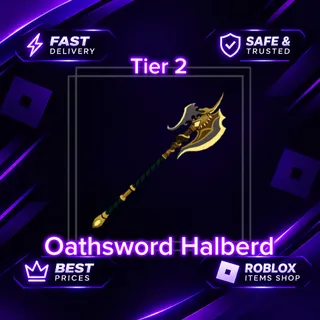 Purple Oathsworn Halberd | Dungeon Quest Reborn | Gilded Sky | DQR