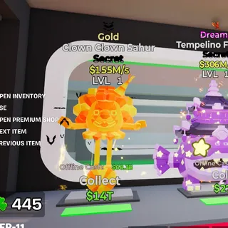 Gold Clown Clown Sahur 155M/s Fortnite Steal the Brainrot