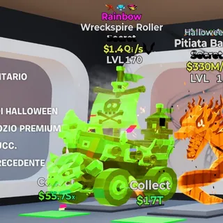 RAINBOW WRECKSPIRE ROLLER 1.4Qi/s LVL 170 FORTNITE STEAL THE BRAINROT