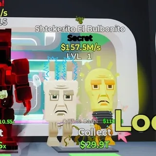 SHTEKERITO EL BULBONITO 157.5M/s LVL 1 FORTNITE STEAL THE BRAINROT