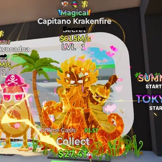 Magical Capitano Krakenfire 3 Trait 615M/s Steal the Brainrot Fortnite