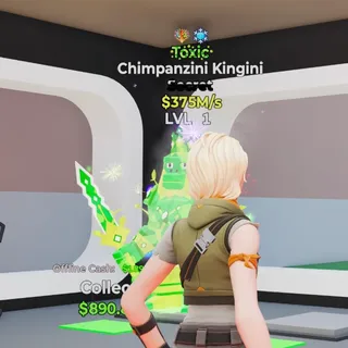 TOXIC CHIMPANZINI KINGINI 2 TRAITS 375M/S STEAL THE BRAINROT FORTNITE