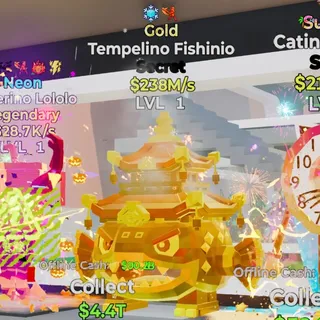 GOLD TEMPELINO FISHINIO 238M/S LVL 1 FORTNITE STEAL THE BRAINROT