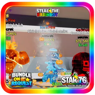 Ice & Fire Chicleteira Bicicleteira 88M/s Fortnite Steal The Brainrot