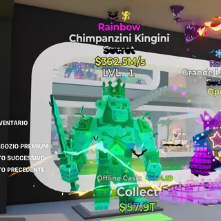 RAINBOW CHIMPANZINI KINGINI 362.5M/S LVL 1 FORTNITE STEAL THE BRAINROT