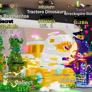 HEAVEN TRACTORO DINOSAURO 756M/S LVL 1 FORTNITE STEAL THE BRAINROT