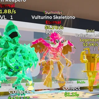 SUMMER VULTURINO SKELETONO 5.2Qi/s LVL 200 FORTNITE STEAL THE BRAINROT