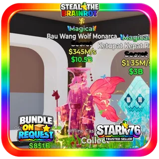 Magical Bau Wang Wolf Monarca 345M/s Fortnite Steal The Brainrot