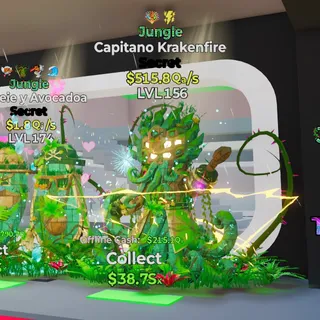 JUNGLE CAPITANO KRAKENFIRE 2 TRAITS 515.8Qa/s LVL 156 FORTNITE STEAL THE BRAINROT