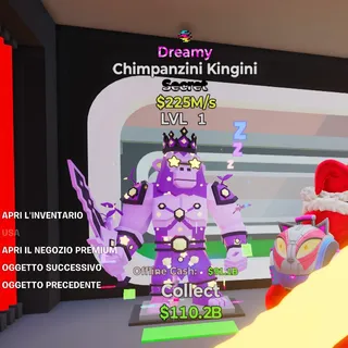 DREAMY CHIMPANZINI KINGINI 1 TRAIT 225M/S STEAL THE BRAINROT FORTNITE