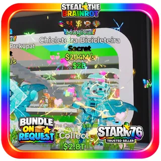 Chicleteira Bicicleteira Magical 204M/s Fortnite Steal The Brainrot