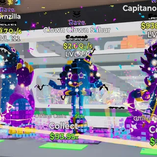 RAVE CLOWN CLOWN SHHUR 2.6QI/S LVL 197 1 TRAIT FORTNITE STEAL THE BRAINROT