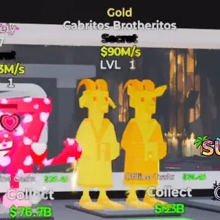 GOLD CABRITOS BROTHERITOS 90M/s STEAL THE BRAINROT FORTNITE