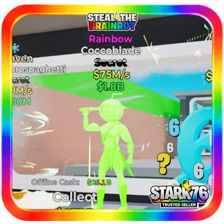 Rainbow Coccoblade 75M/s (1 Trait) Steal The Brainrot