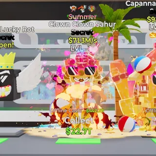 Summer Clown Clown Sahur 3 Trait 713M/s Steal the Brainrot Fortnite