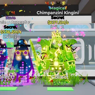 Magical Chimpanzini Kingini 637.5M/s 4 Traits Fortnite Steal the Brainrot