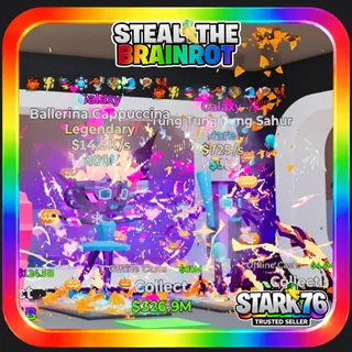 Galaxy Ballerina Cappuccina + Galaxy Tung Tung Tung Sahur Bundle (9 Traits) Steal The Brainrot