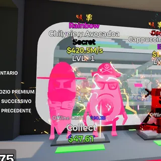 RAINBOW CHILYEIE Y AVOCADOA 420.5M/S LVL 1 2 TRAITS FORTNITE STEAL THE BRAINROT