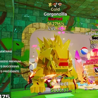 GOLD GORGONZILLA 627M/S LVL 1 FORTNITE STEAL THE BRAINROT