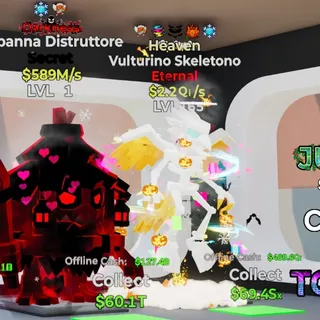 HEAVEN VULTURINO SCHELETONO 2.2QI/S LVL 195 5 TRAITS FORTNITE STEAL THE BRAINROT