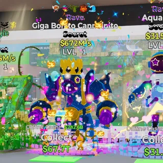 RAVE GIGA BONITO CANNOINITO 672M/S LVL 1 5 TRAITS FORTNITE STEAL THE BRAINROT