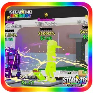 Rainbow Dilly Pickle 1 Traits 100M/s Fortnite Steal The Brainrot